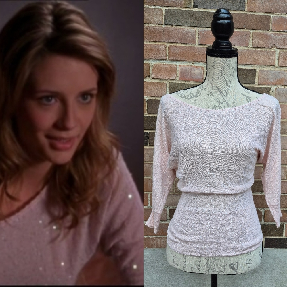 ASO Marissa Cooper The OC Rebecca Taylor Sequin Silk Cashmere Sweater